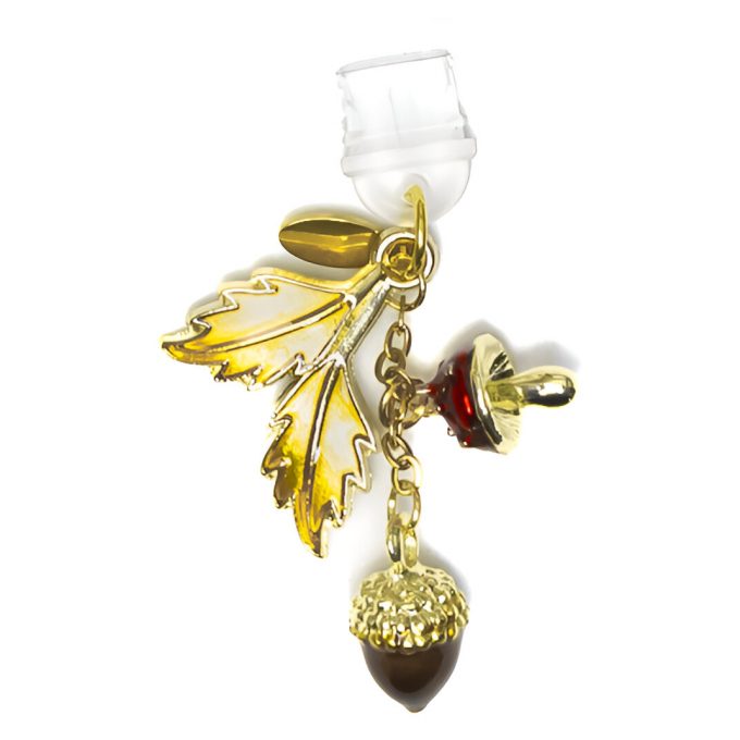 Golden acorn, red muschroom and orange leaf. The cruel prince dustcharm