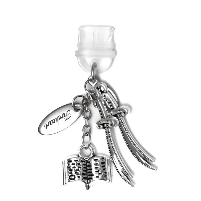 Silver blades and Fireheart engraved tag