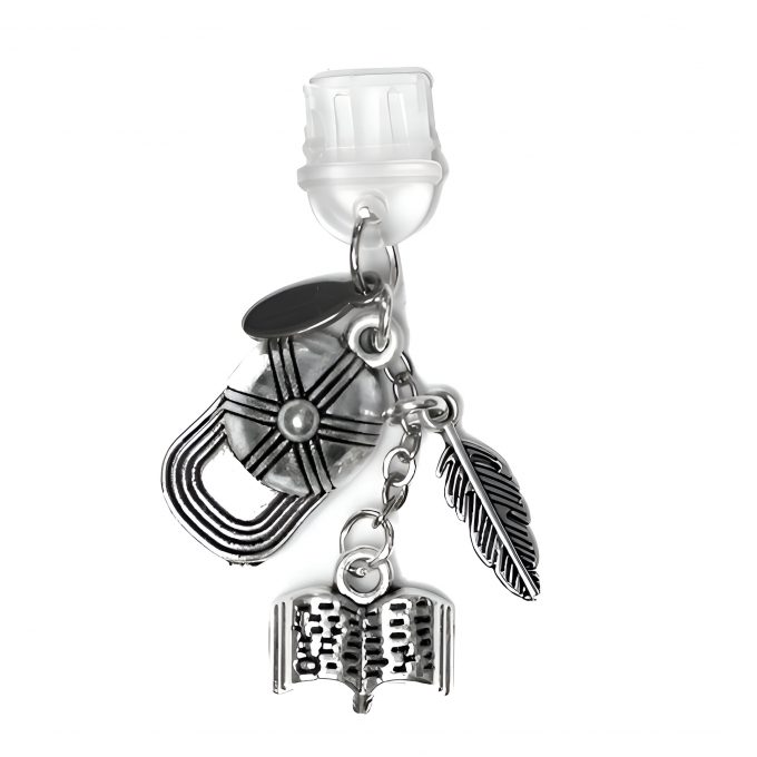 Silver cap and feathers. Hush Hush inspired dustcharm