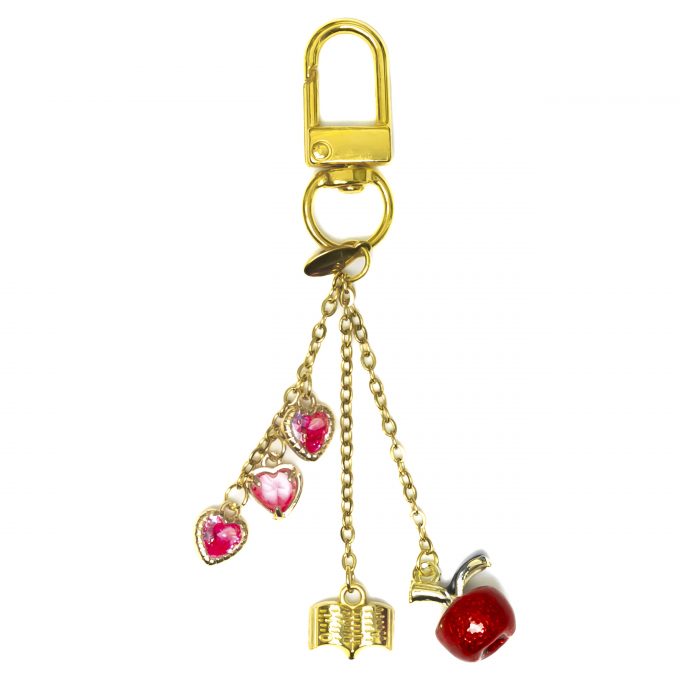 Red Apple KeyCharm OUABH featuring apple, hearts, and book charms