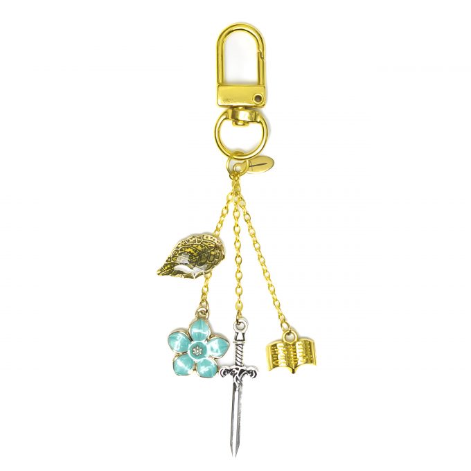 Forget Me Not Blue KeyCharm Powerless featuring blue flower, dagger, and book charms