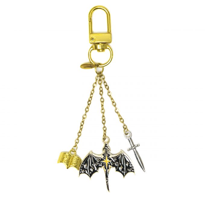 Golden dragon and silver dagger. Tairn and Andarna Fourth Wing keycharm