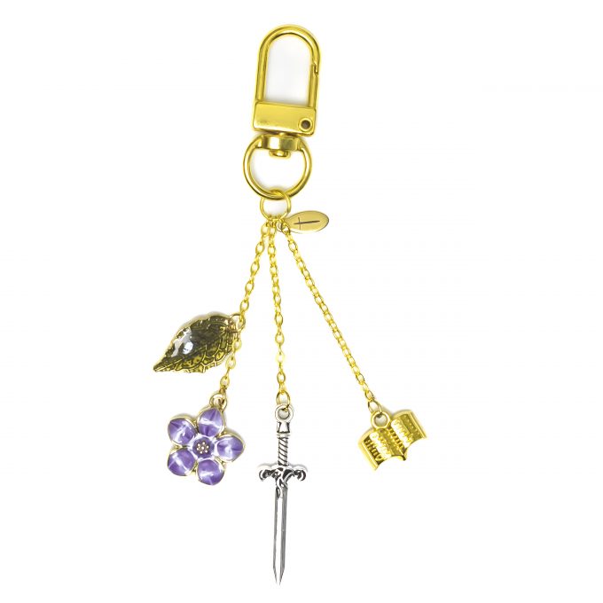 Forget Me Not Lilac KeyCharm Powerful featuring lilac flower, dagger, and book charms