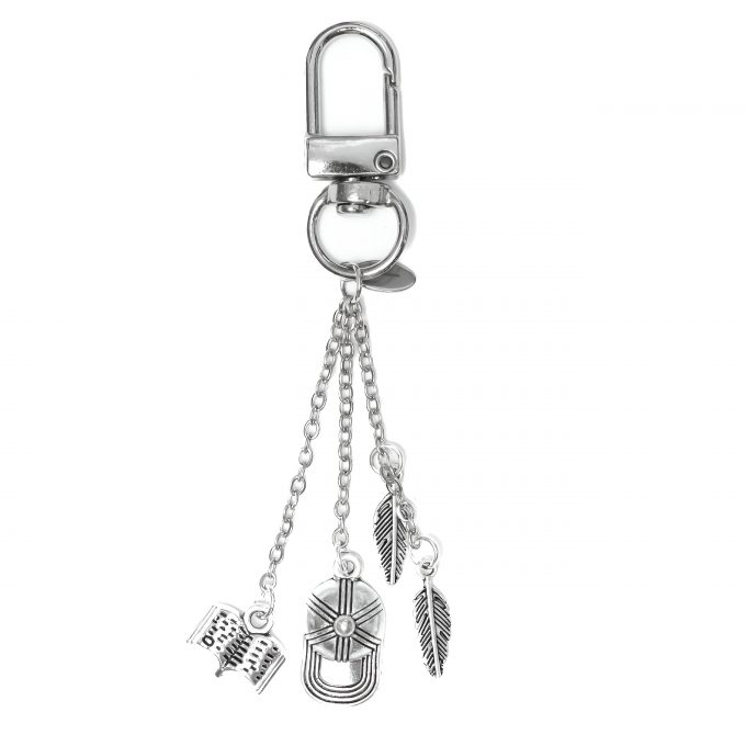 Patch KeyCharm Hush Hush featuring cap, feathers, and book charms