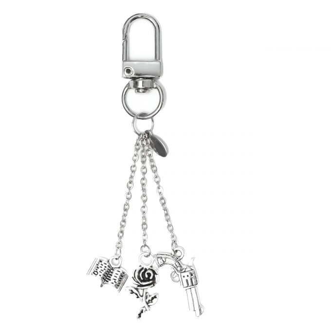 Rose KeyCharm Haunting Adeline featuring rose, gun, and book charms