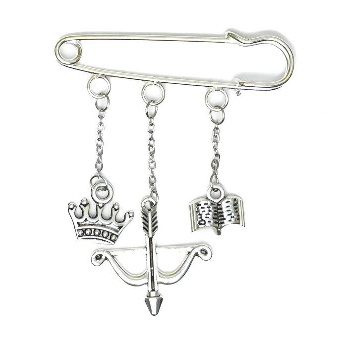 Bow SnapCharm From Blood and Ash with Poppy’s bow, crown, and book