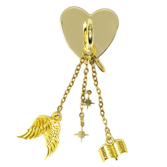 Wings StickyCharm Zodiac Academy with wings, stars, and book.