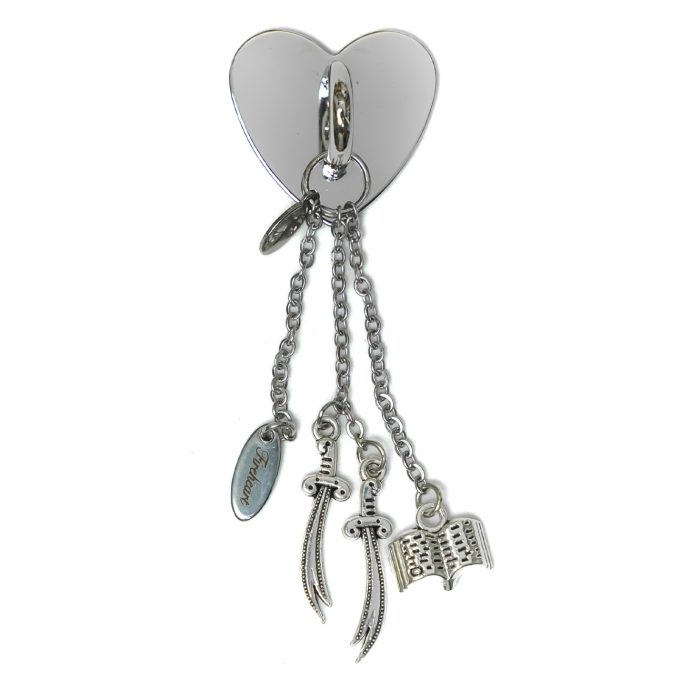 Blades StickyCharm Throne of Glass with Aelin’s blades, Fireheart tag, and book.