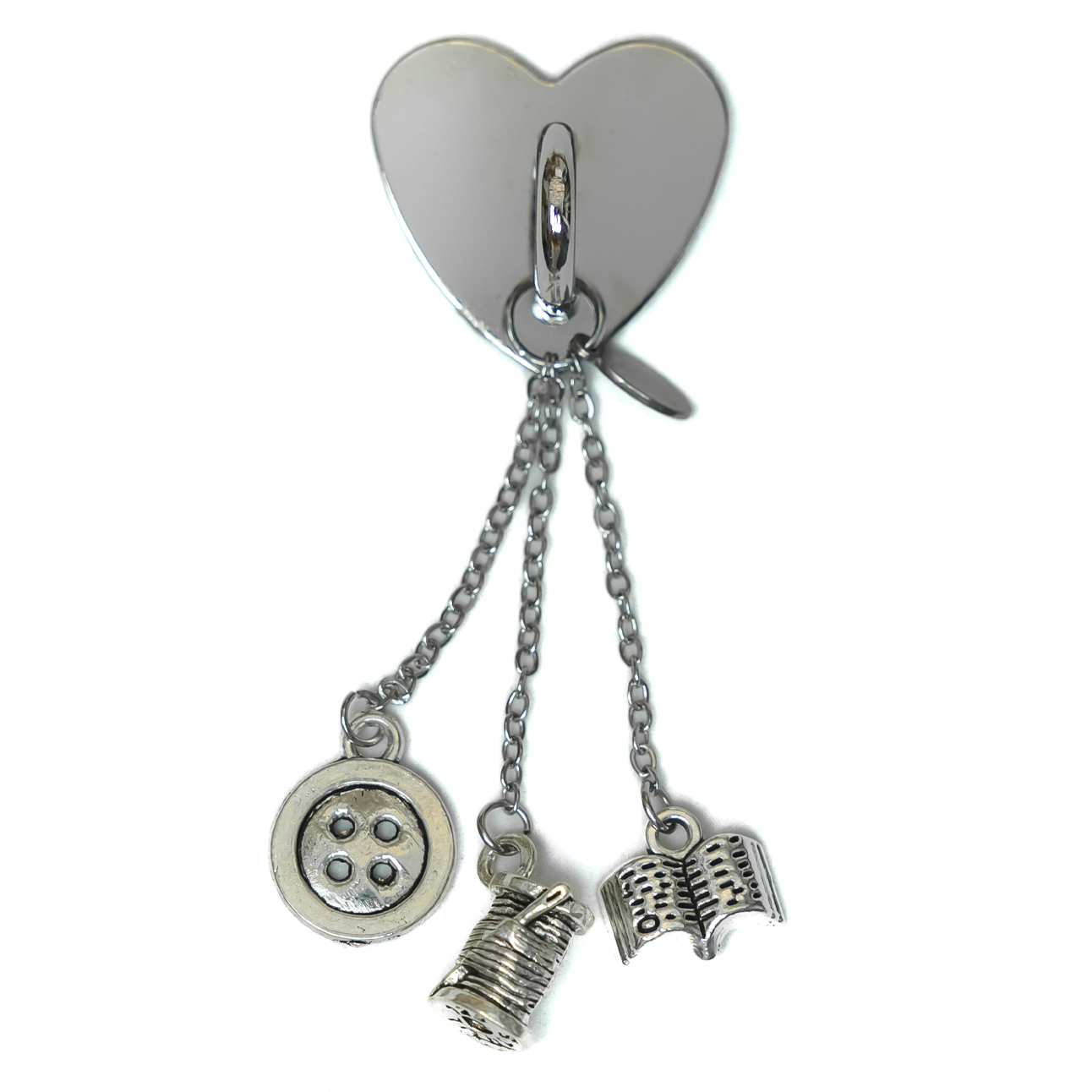 Adena StickyCharm Powerless with spool, needle, button, and book.