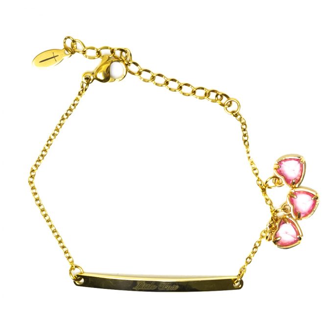 Bracelet With Little fox engraved on golden plate.