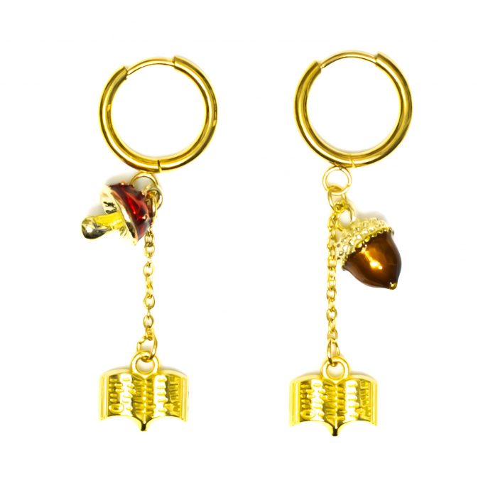 Earrings mushroom and acorn
