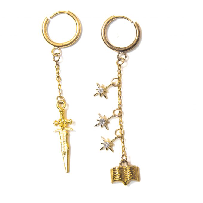Golden truthteller earrings